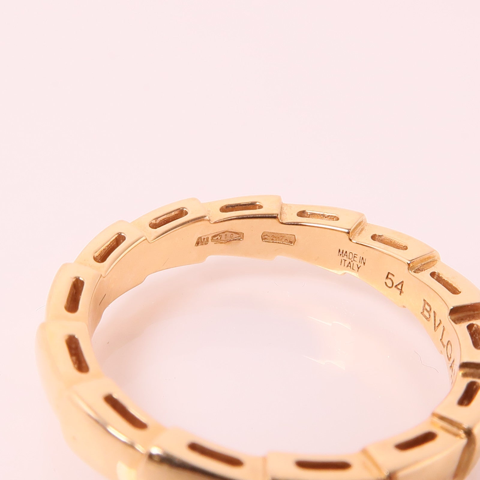 BVLGARI 18K玫瑰金Serpenti Ring戒指Bvlgari#54/US#6.75