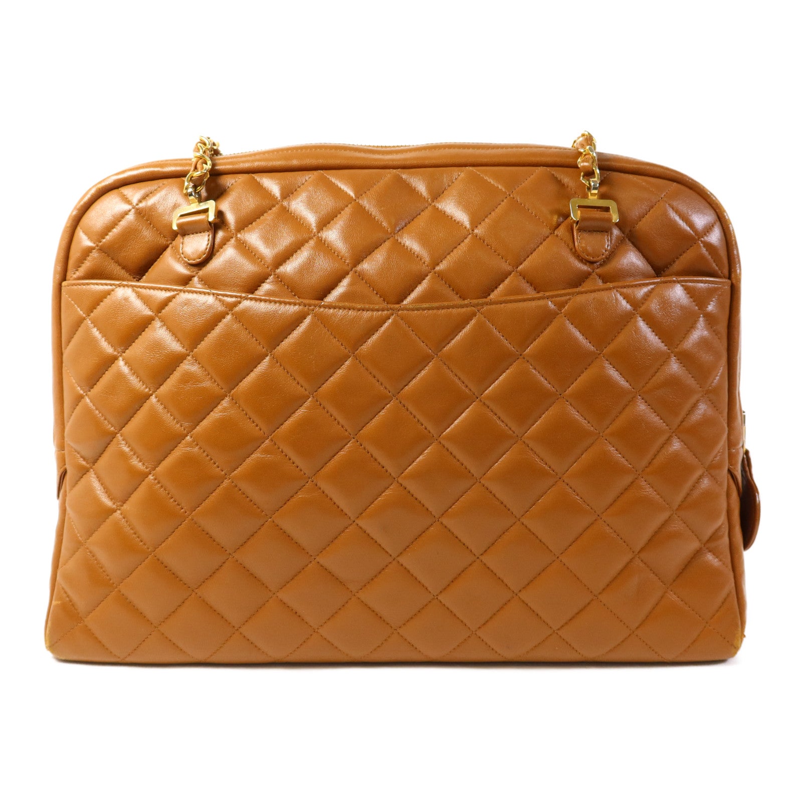 CHANEL 牛皮皮革Vintage Chain Shoulder金扣鏈帶肩背袋