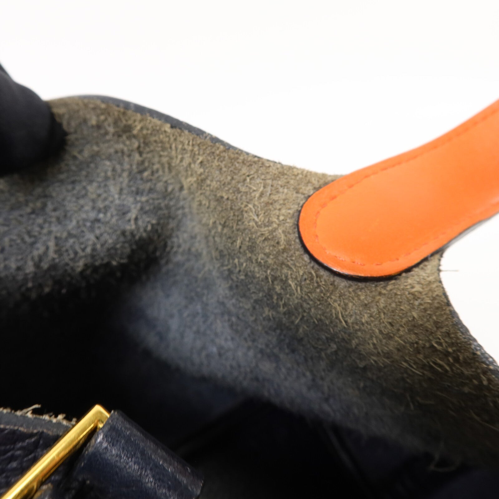 HERMES Clemence/Swift皮革Picotin PM手挽袋Bleu Indigo/Orange