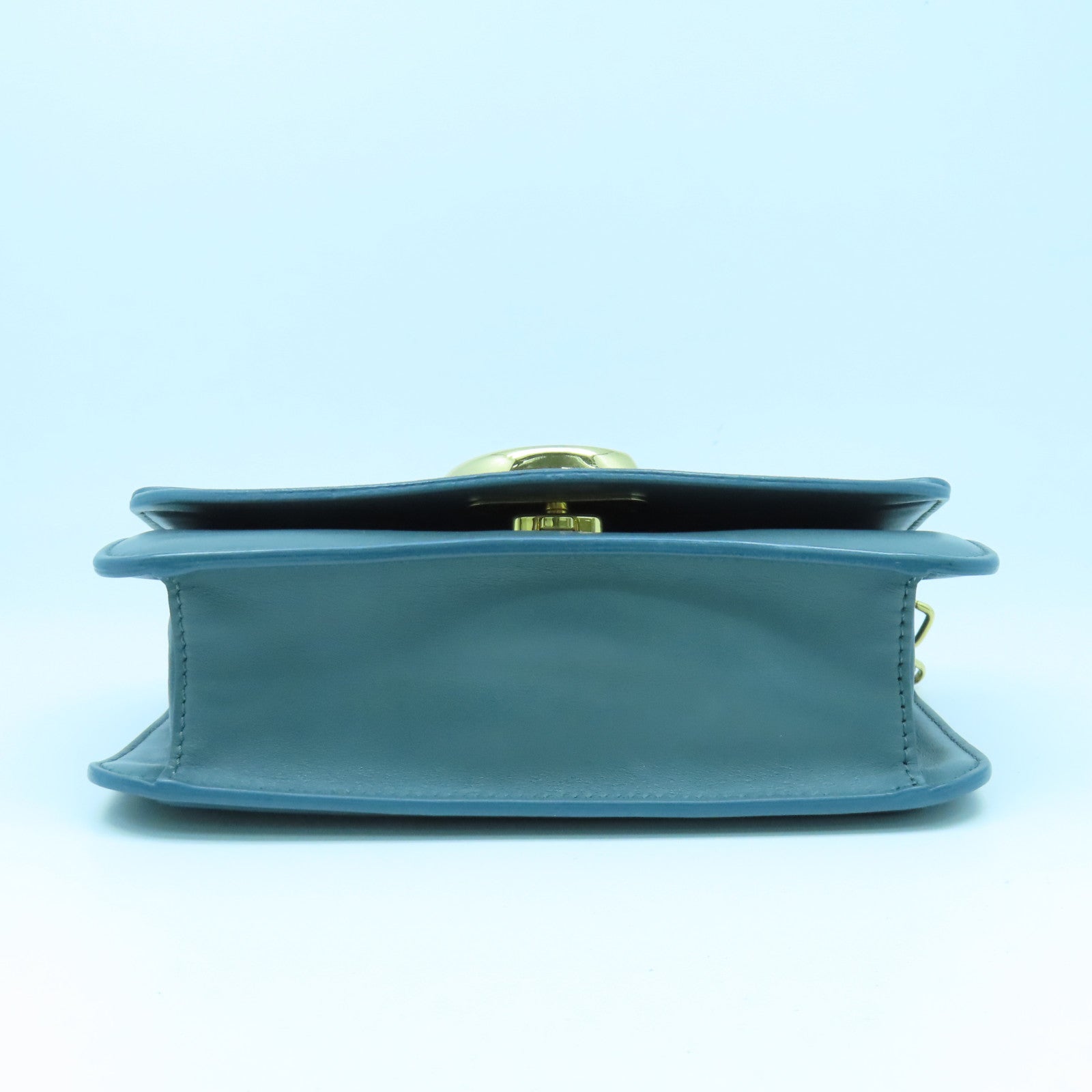 Chloe 【清倉大減價】牛皮皮革Shoulder Bag金扣肩背袋藍色