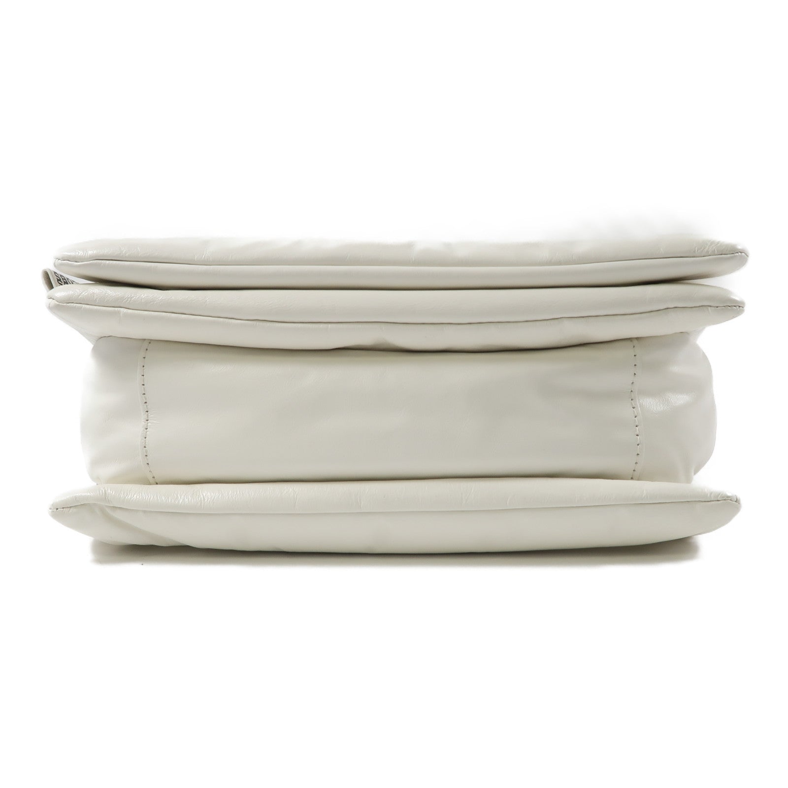 MARC JACOBS 皮革The Barcode Pillow Bag銀扣鏈帶肩背袋白色