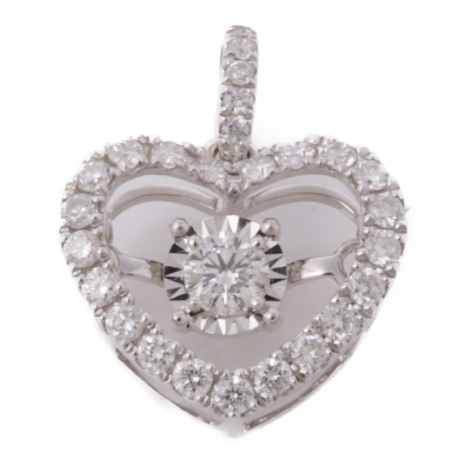JEWELRY 18K白金Diamond Pendant Top鑽石吊墜