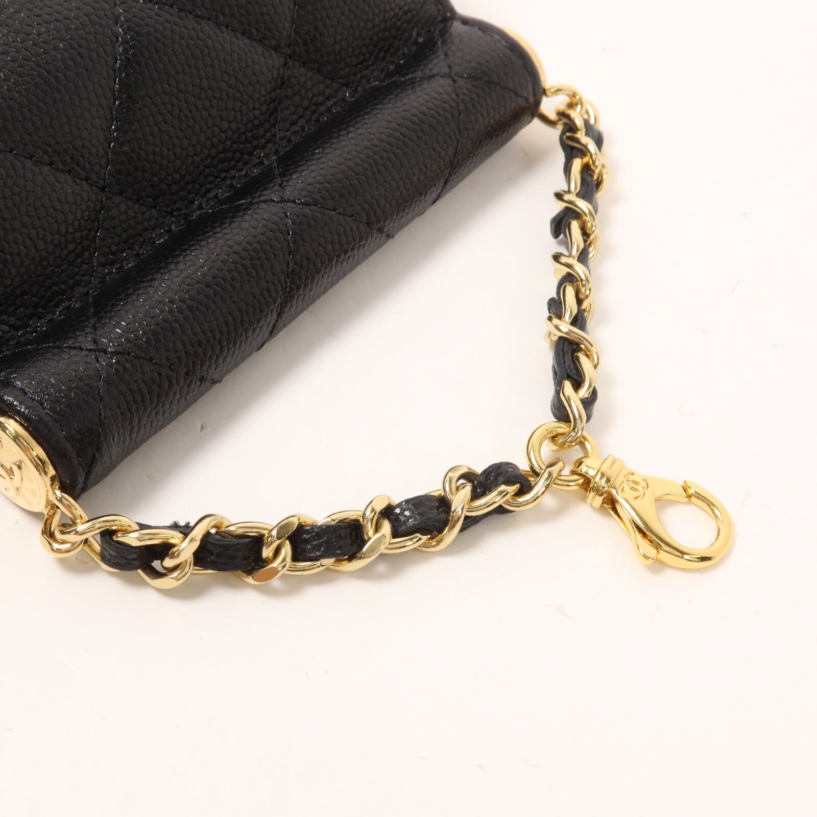 CHANEL 牛皮皮革Bar Clutch On Chain鏈帶手挽肩背兩用袋
