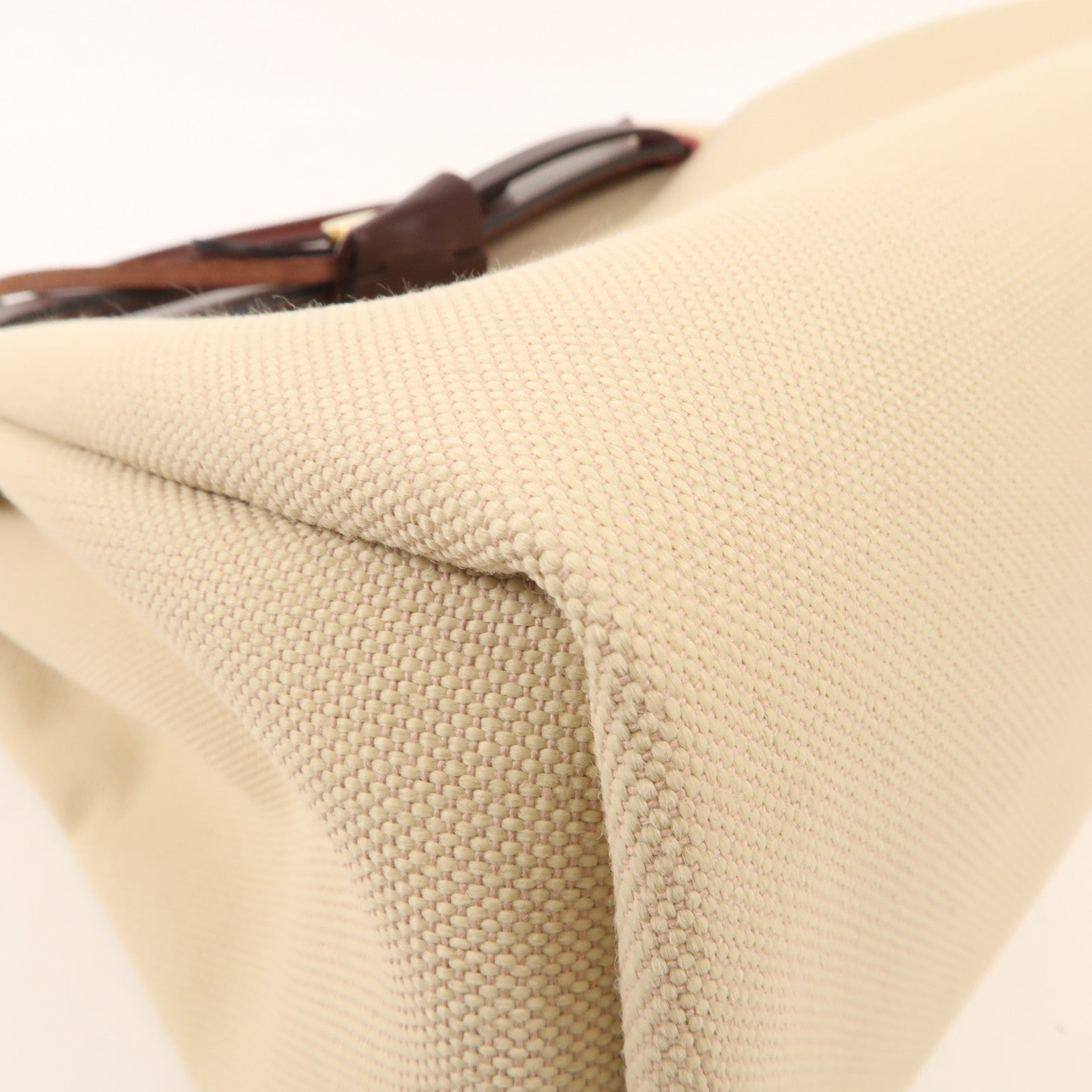 HERMES 帆布Herbag PM金扣肩背袋Beton/Rouge Sellier