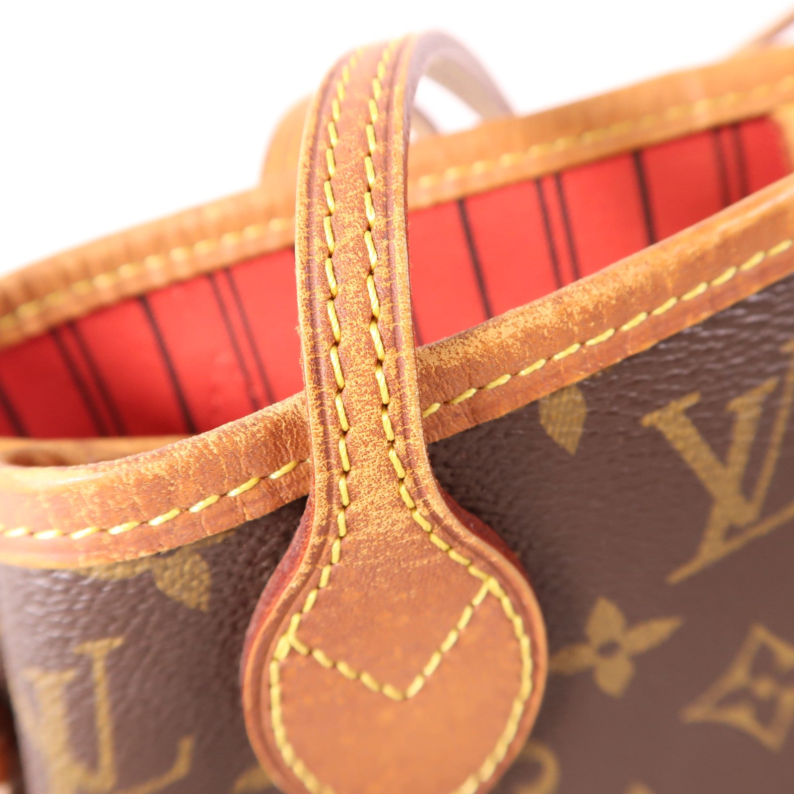 LOUIS VUITTON Monogram Neverfull MM金扣手挽袋
