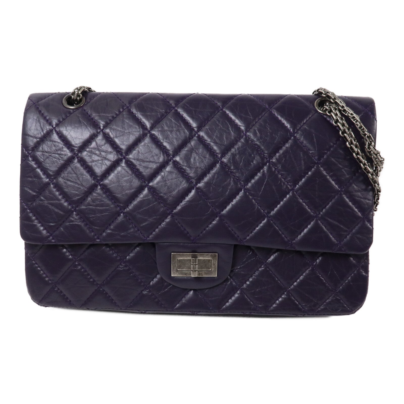 CHANEL 牛皮皮革2.55 Large鏈帶肩背袋