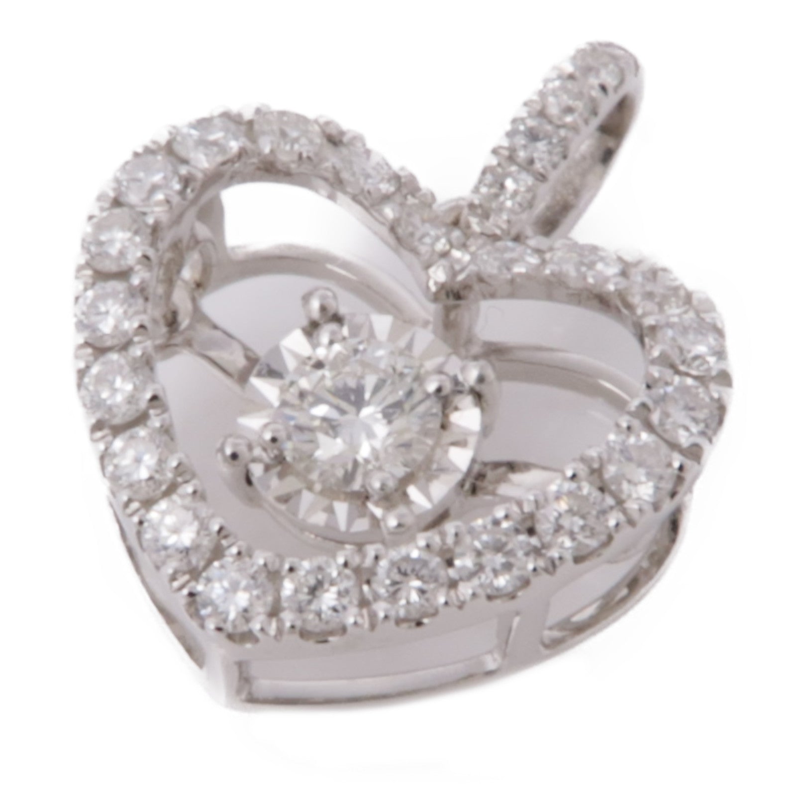 JEWELRY 18K白金Diamond Pendant Top鑽石吊墜