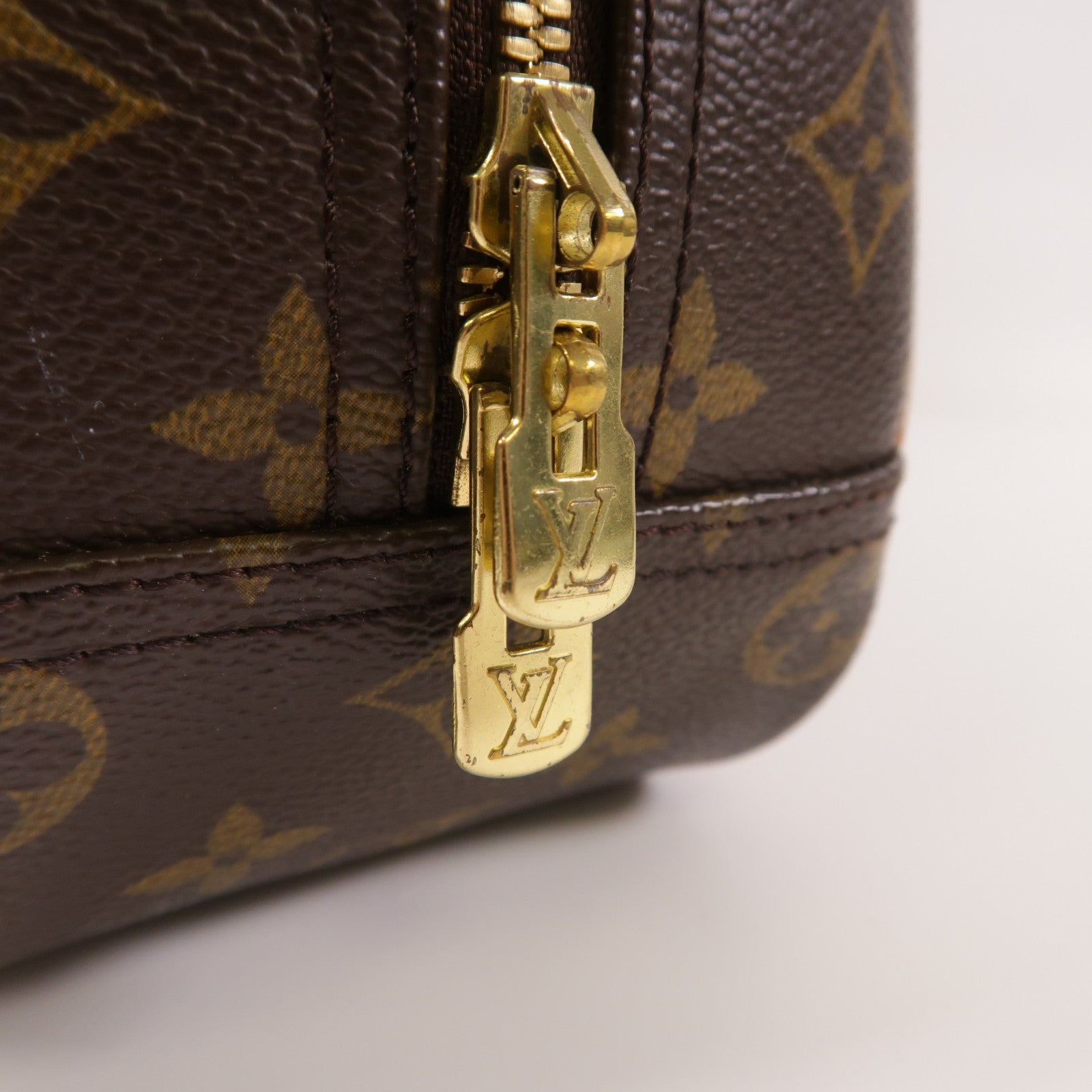 LOUIS VUITTON LV GHW Trouville Hand Bag M42228 Monogram Brown