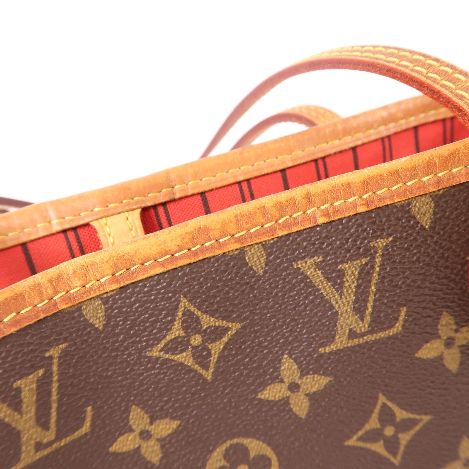 LOUIS VUITTON Monogram Neverfull MM金扣手挽袋