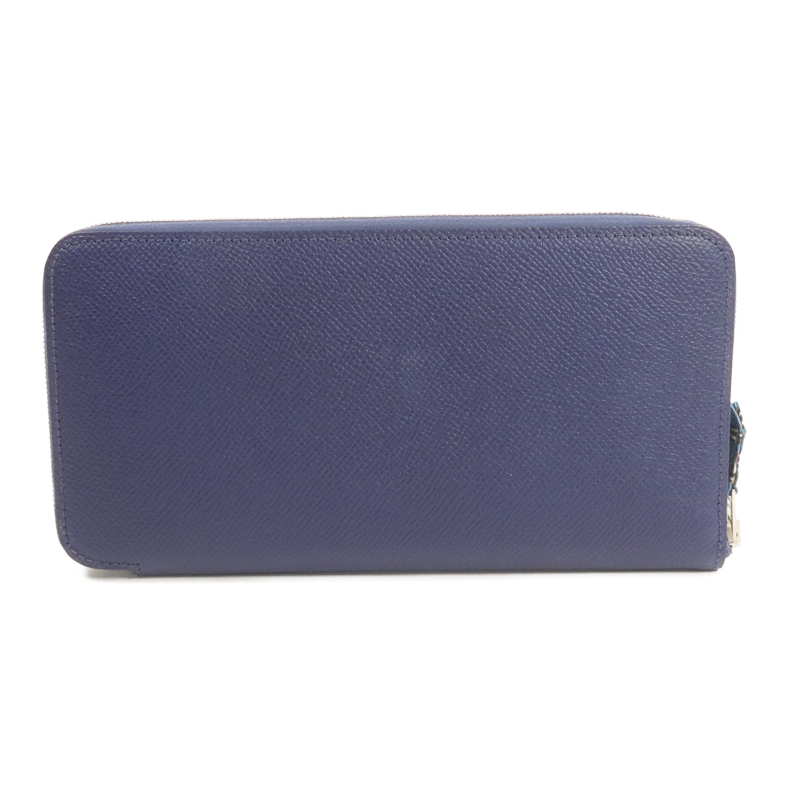 HERMES Epsom皮革Silk In Long Wallet長錢包Bleu Saphir