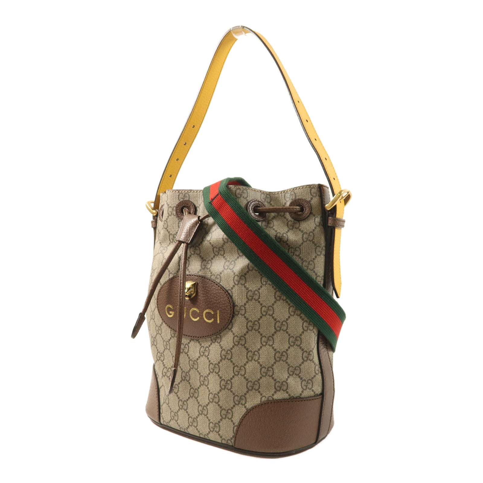 GUCCI 塗層帆布Neo Vintage GG Supreme Backpack金扣肩背袋/背包