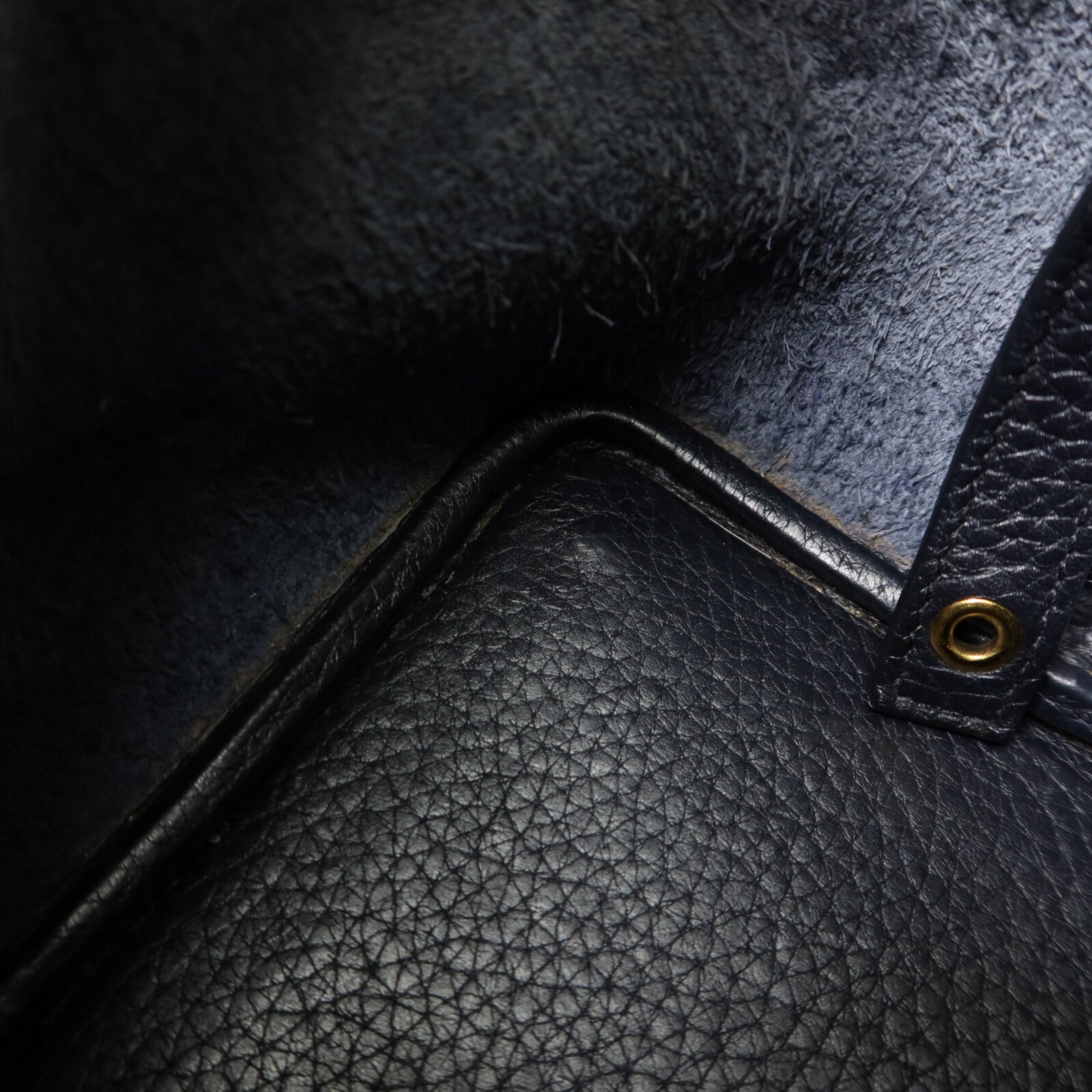 HERMES Clemence/Swift皮革Picotin PM手挽袋Bleu Indigo/Orange