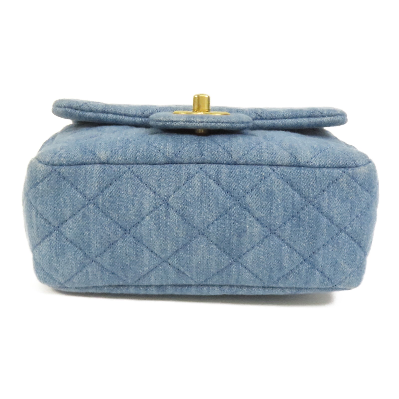 CHANEL Denim Mini Classic 17金扣鏈帶肩背袋