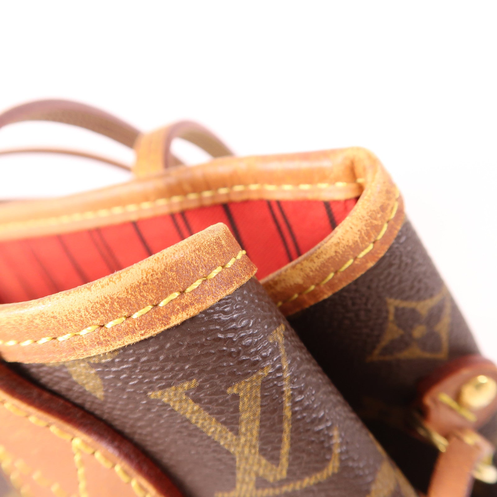 LOUIS VUITTON Monogram Neverfull MM金扣手挽袋