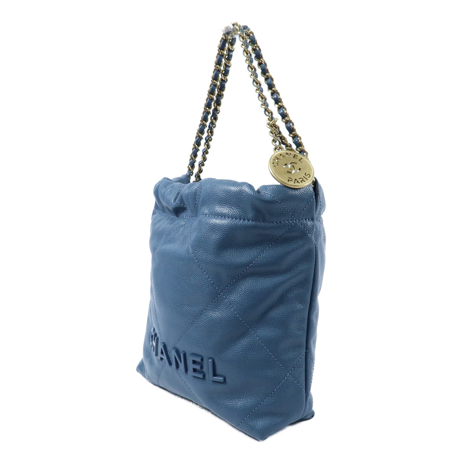 CHANEL 牛皮皮革Chanel 22 Mini金扣鏈帶手挽肩背兩用袋