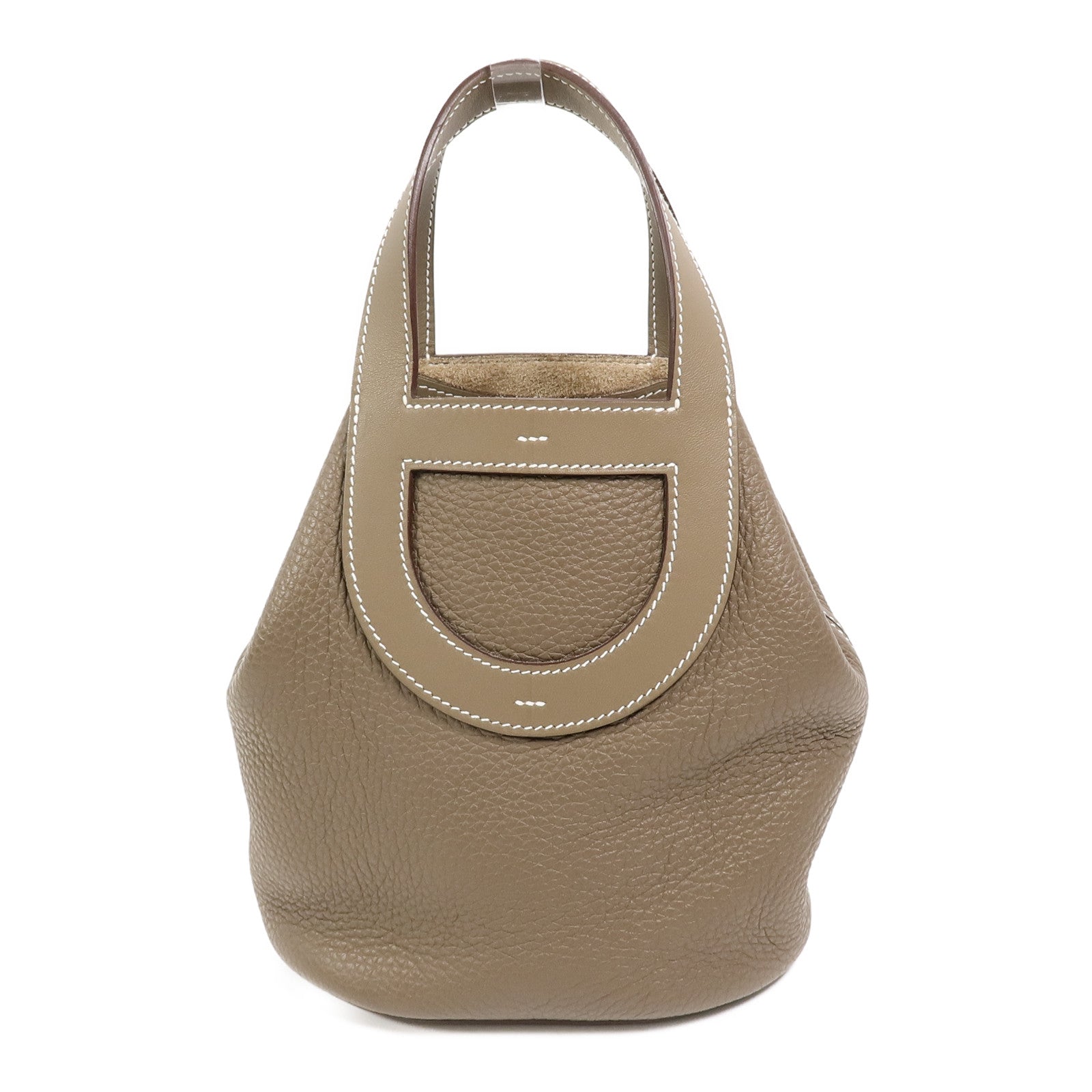 HERMES Clemence皮革In The Loop 18手挽袋Etoupe