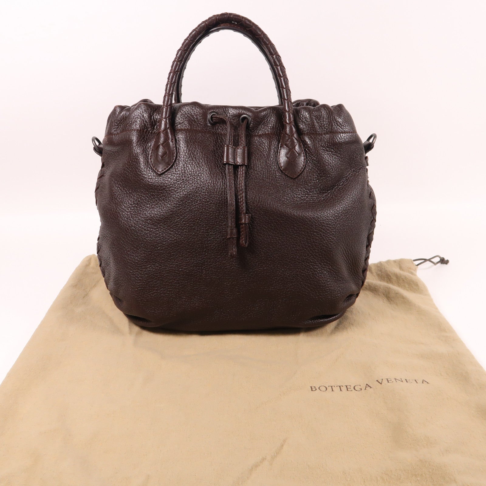 BOTTEGA VENETA 牛皮皮革Hand Bag手挽袋棕色