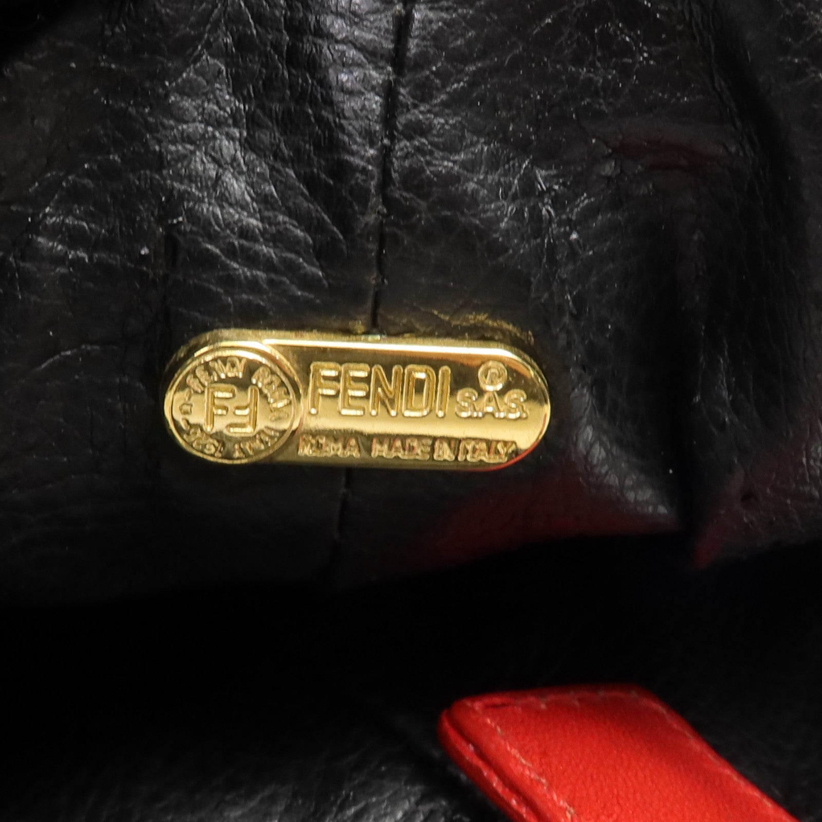 FENDI 帆布/皮革Cosmetic Pouch金扣化妝袋