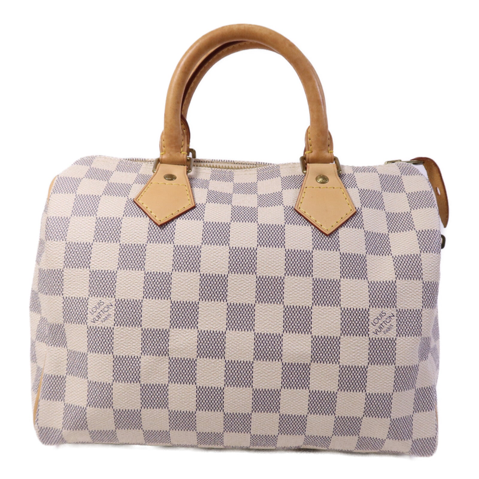 LOUIS VUITTON Damier Azur Speedy 25金扣手挽袋