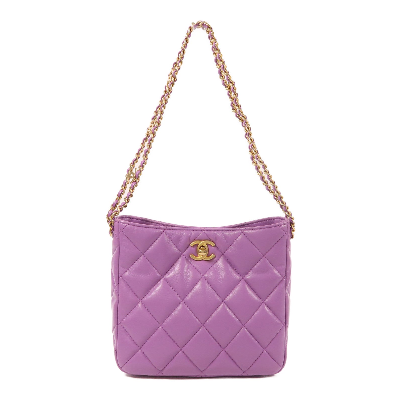 CHANEL 羊皮皮革Pick Me Up Hobo Bag金扣肩背袋