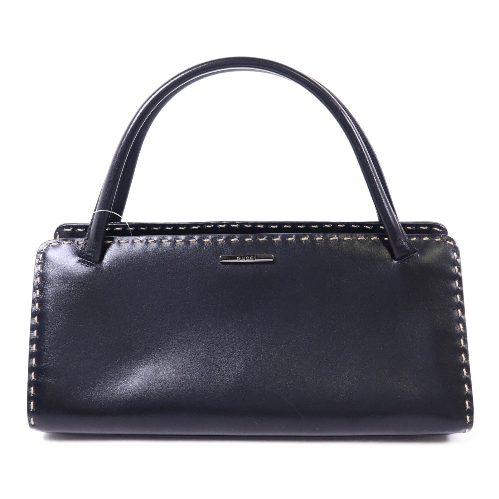 GUCCI 牛皮皮革Handbag銀扣手挽袋