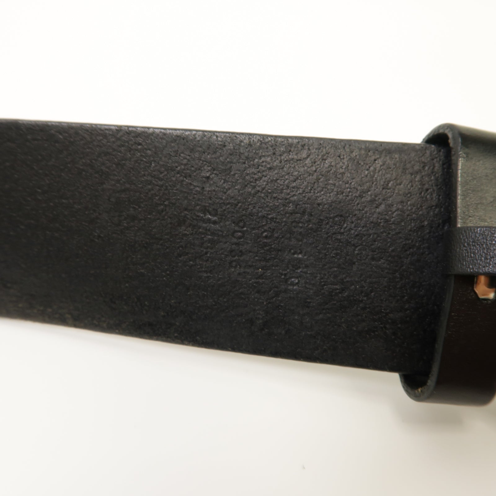 GUCCI 【激減優惠】牛皮皮革Belt 90cm銀扣皮帶黑色