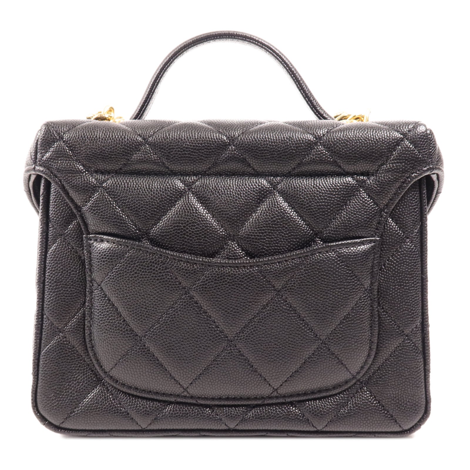 CHANEL 牛皮皮革Vanity金扣手挽肩背兩用袋