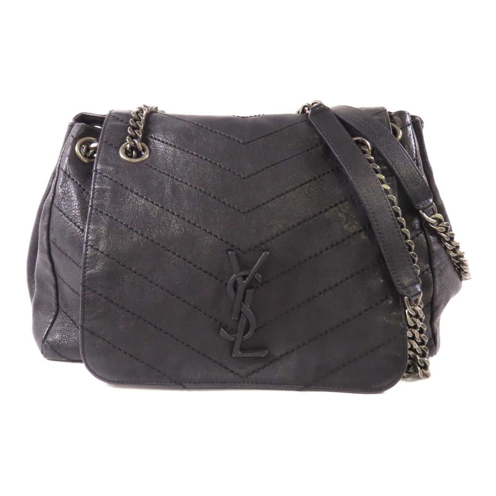 SAINT LAURENT 皮革Nolita Medium鏈帶肩背袋