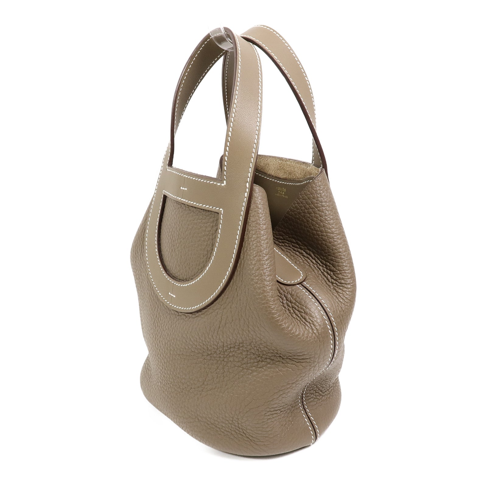 HERMES Clemence皮革In The Loop 18手挽袋Etoupe