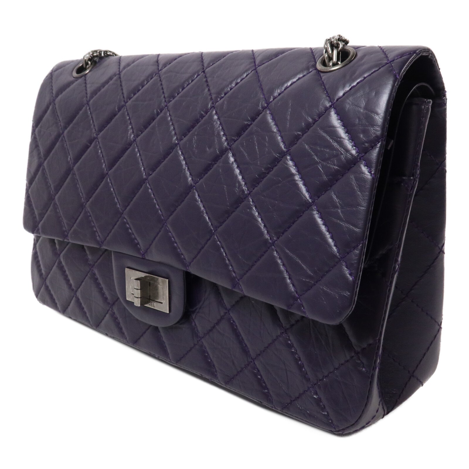 CHANEL 牛皮皮革2.55 Large鏈帶肩背袋