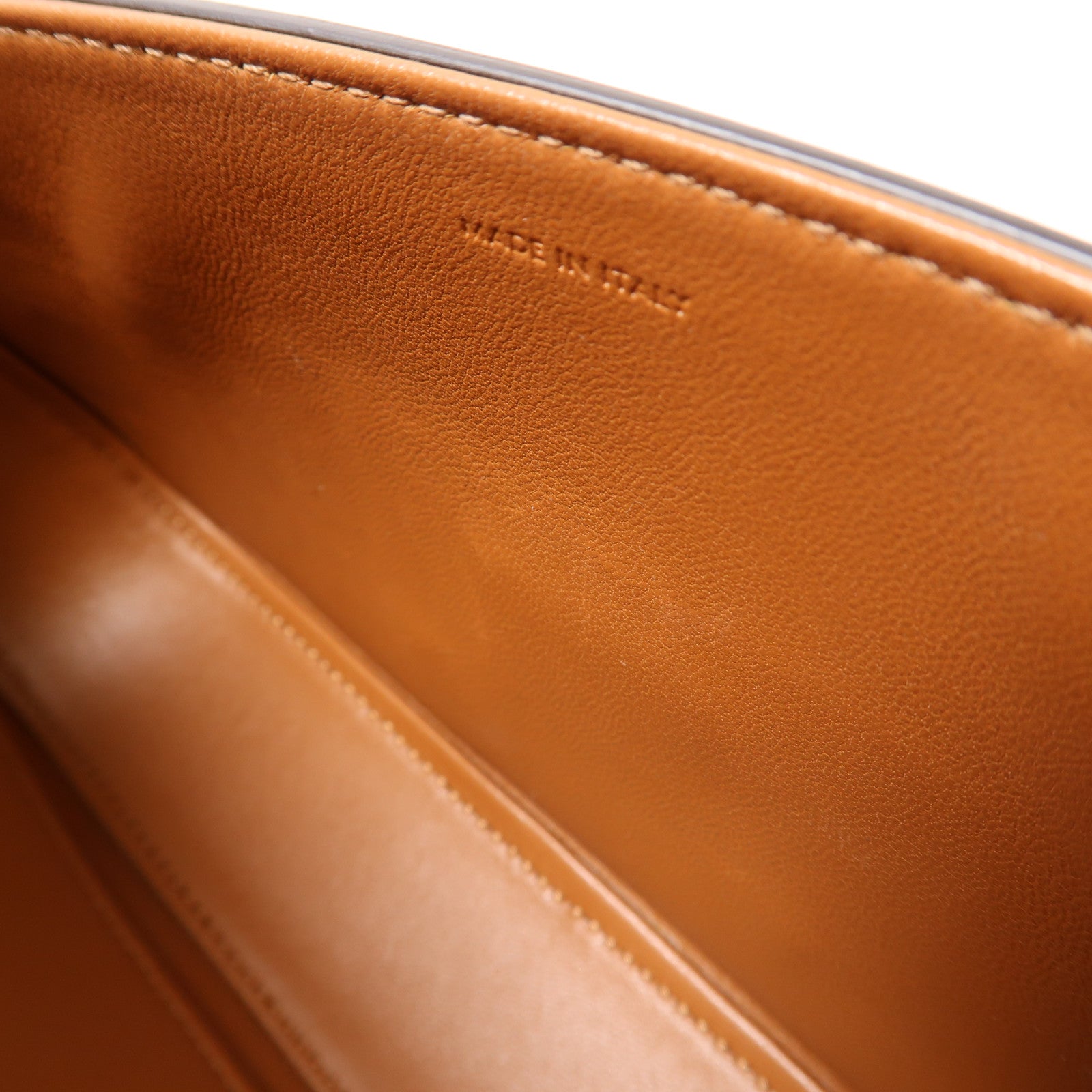 CELINE 牛皮皮革Shoulder Bag金扣肩背袋棕色