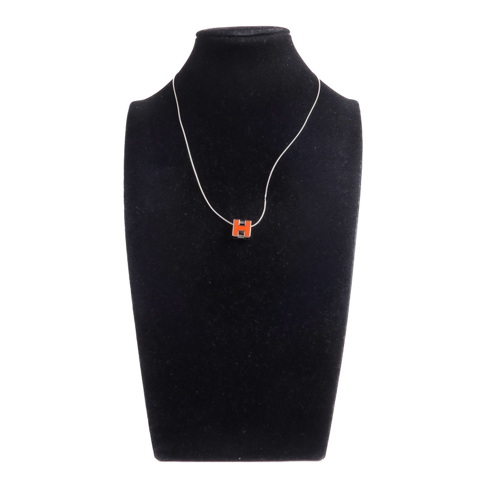 HERMES 金屬H Cube項鍊Orange