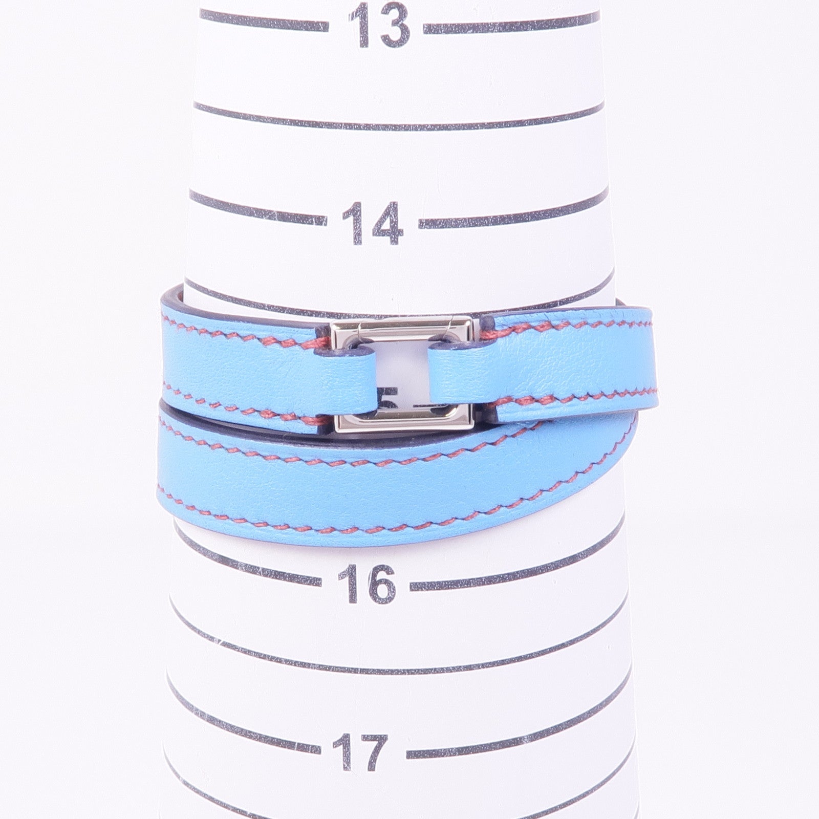 HERMES Swift皮革Rivale Double Tour銀扣手帶