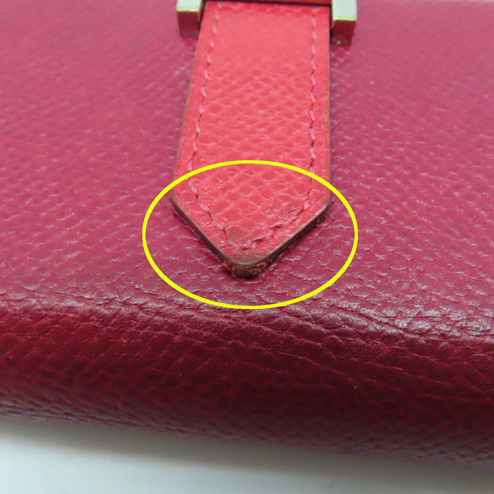 HERMES Epsom皮革Bearn Card Case銀扣卡片套暗紅/番茄紅