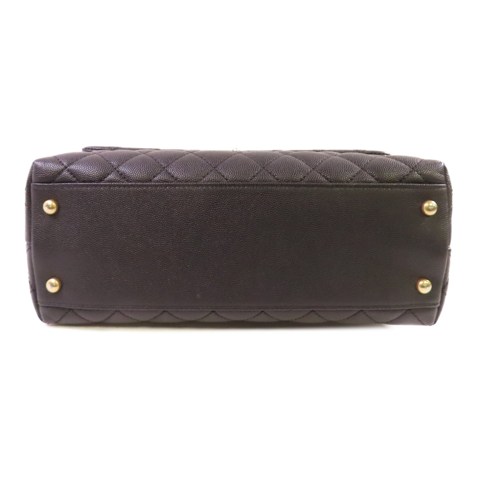 CHANEL 牛皮皮革Coco Handle Medium Chain 2Way Shoulder Bag金扣鏈帶手挽肩背兩用袋
