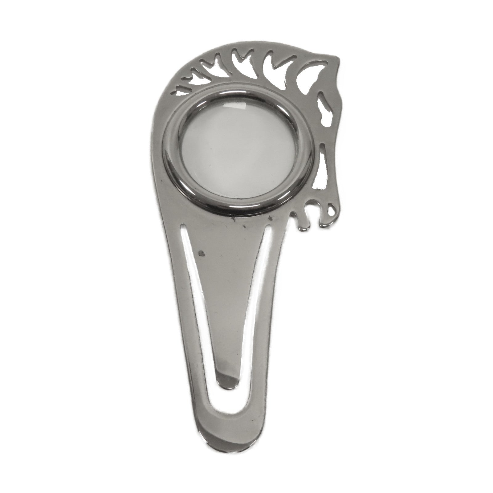 HERMES 【激減優惠】金屬Horse Magnifying Glass放大鏡萬字夾銀色