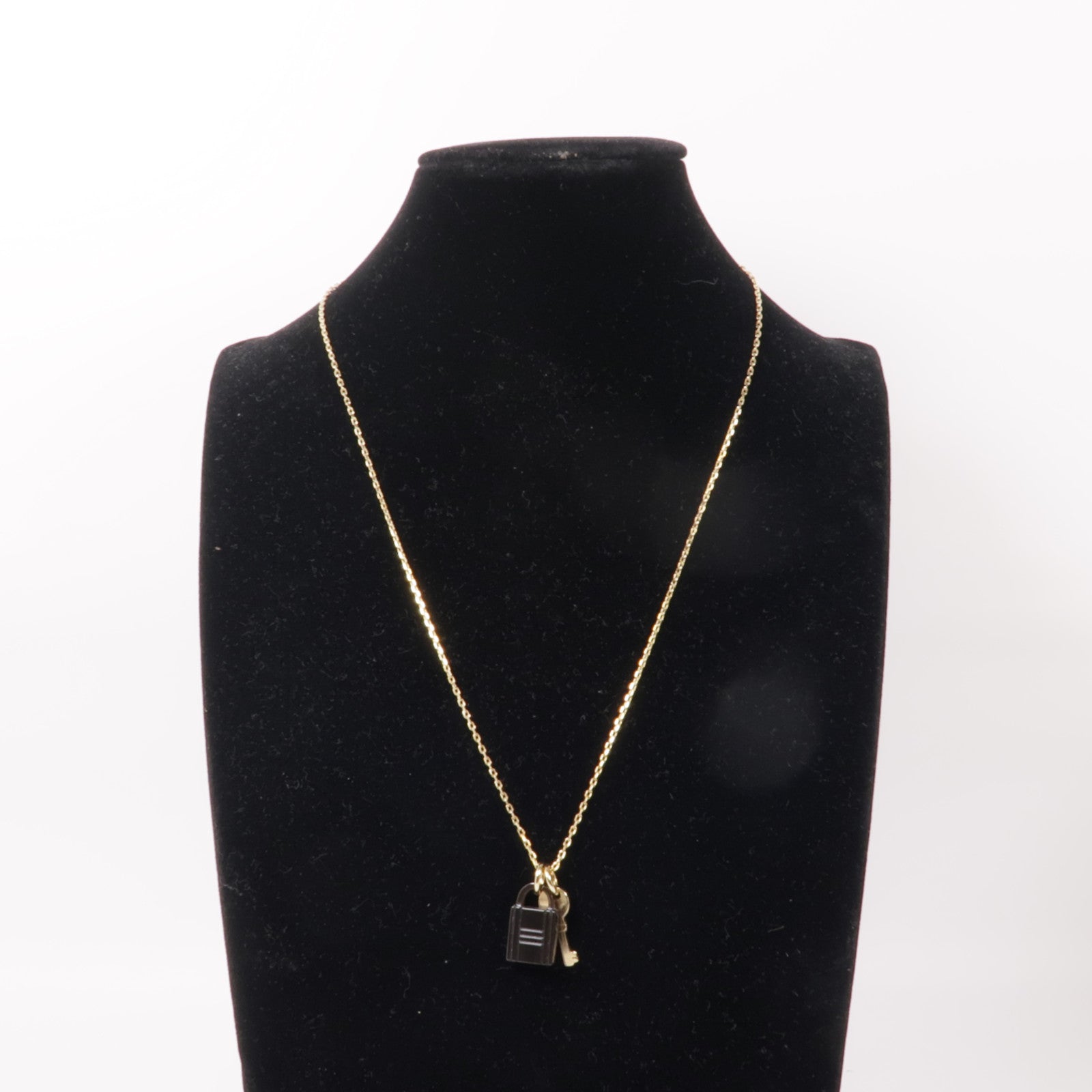 HERMES Horn/Metal Amulette Padlock Necklace