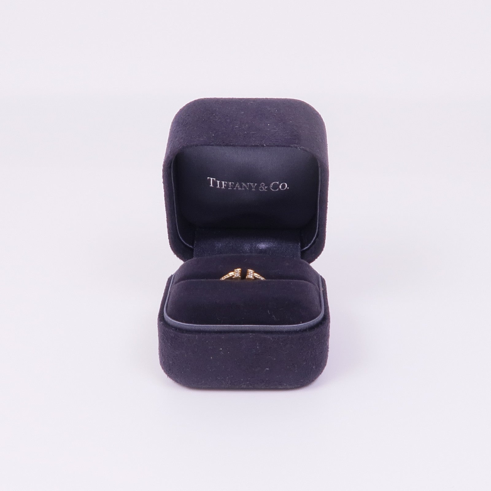 TIFFANY＆CO 18K玫瑰金T Diamond Wire Ring鑽石戒指US#5
