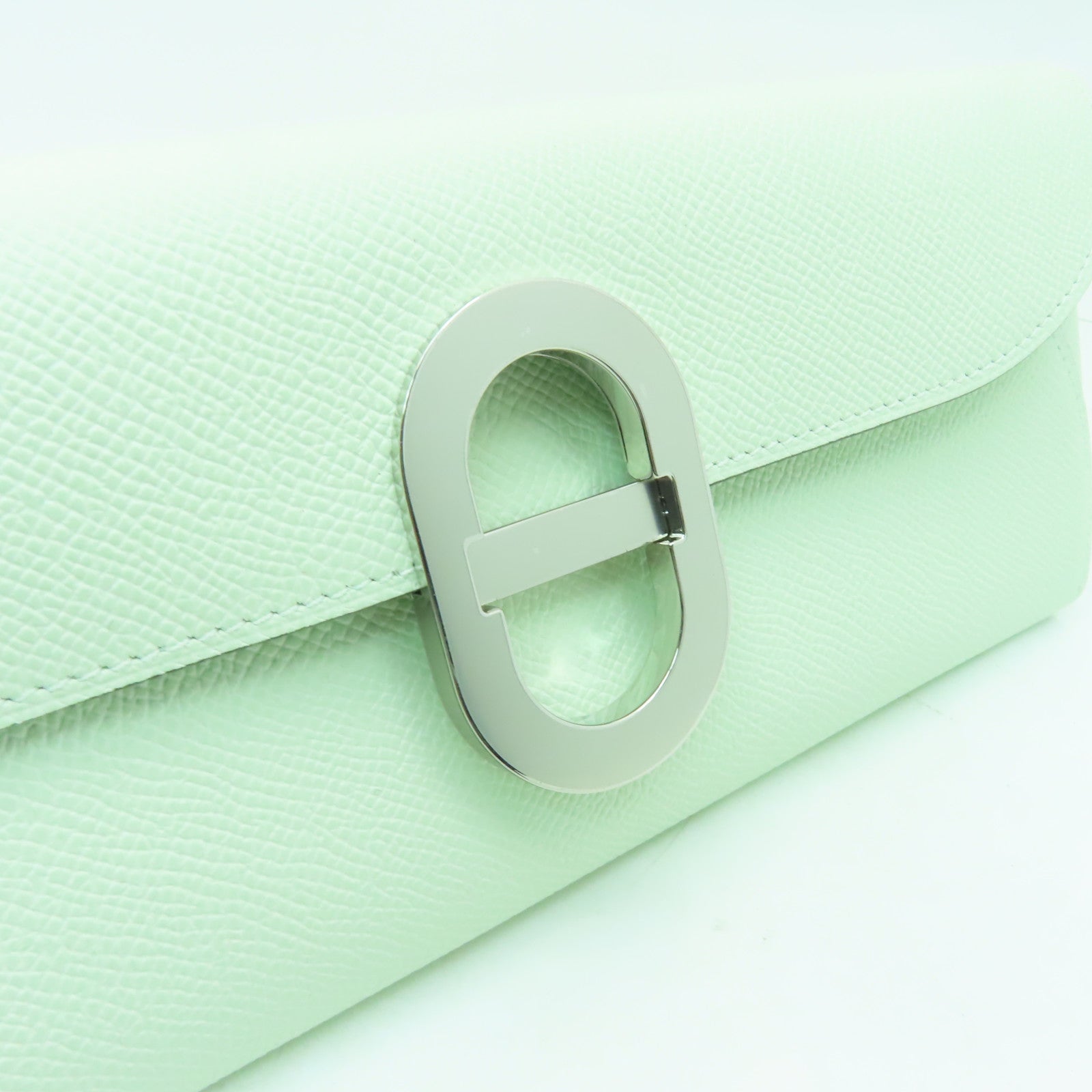HERMES **【激減優惠】Epsom皮革Maillon To Go銀扣肩背袋綠色