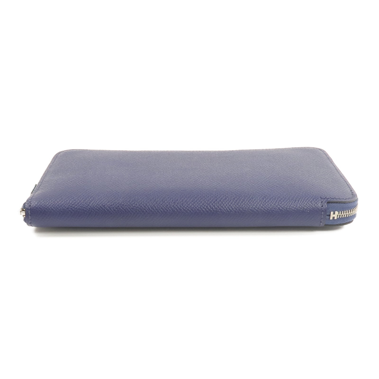 HERMES Epsom皮革Silk In Long Wallet長錢包Bleu Saphir