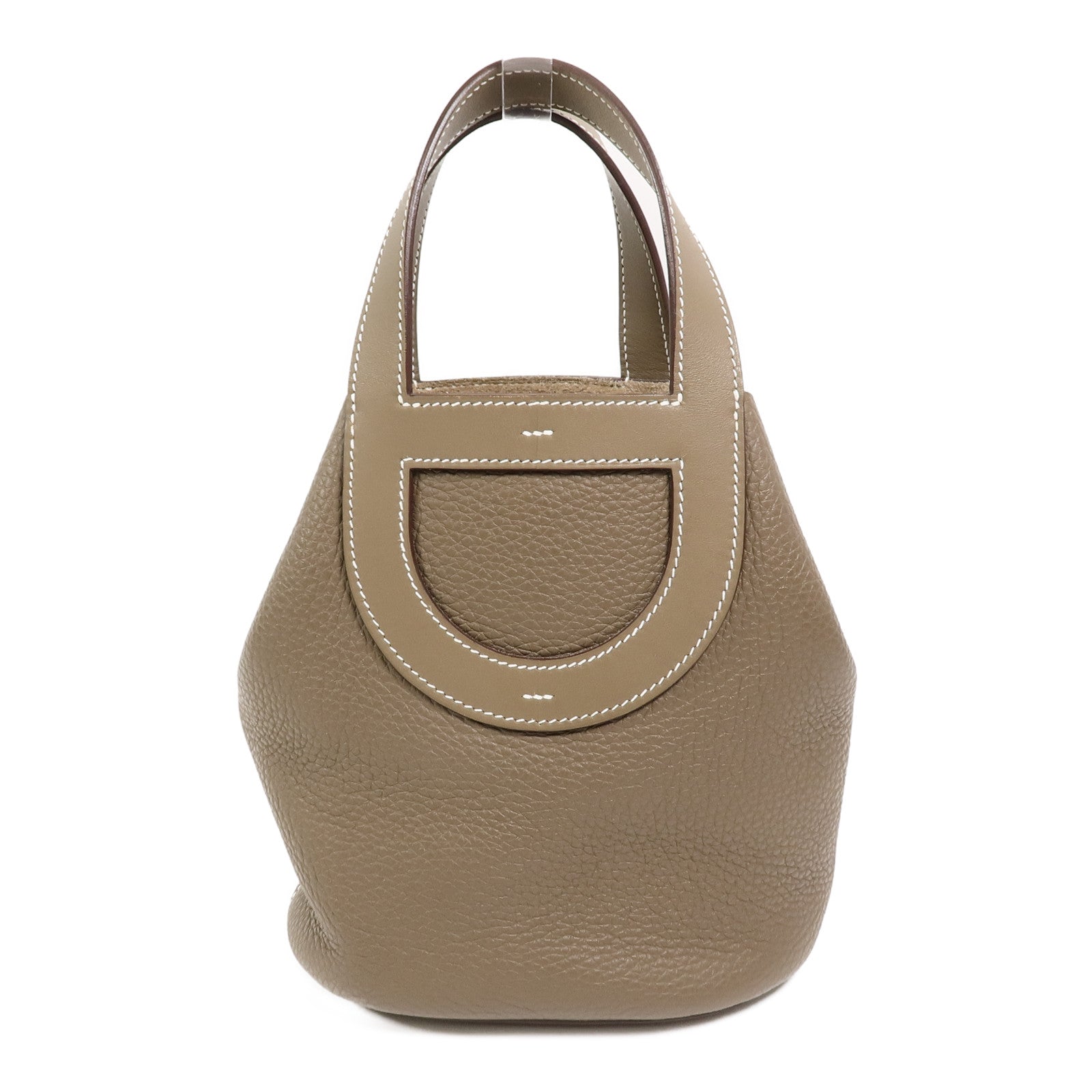 HERMES Clemence皮革In The Loop 18手挽袋Etoupe