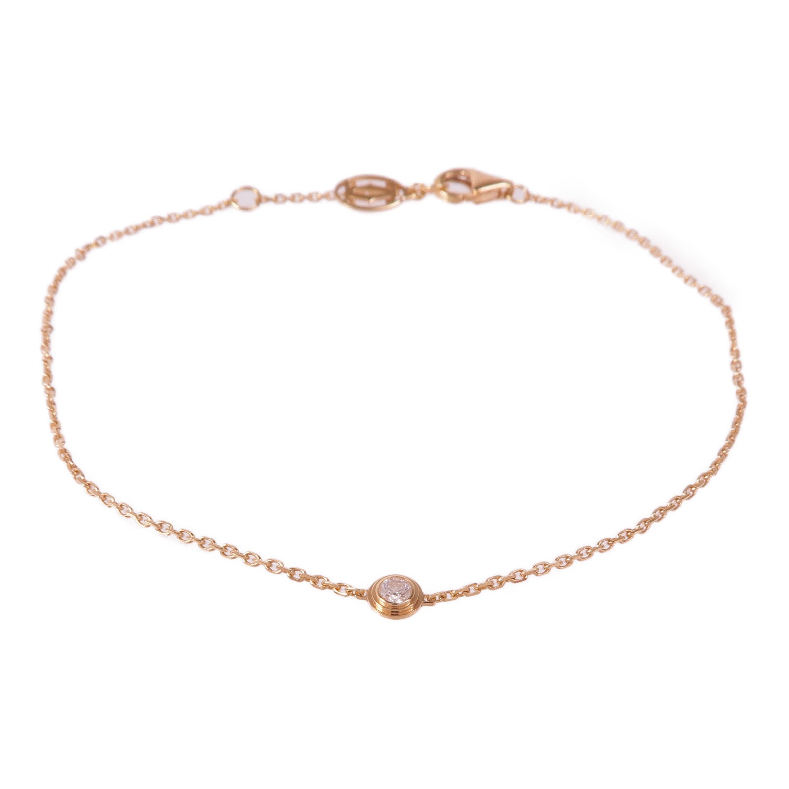 CARTIER 18K玫瑰金d'Amour鑽石手鏈
