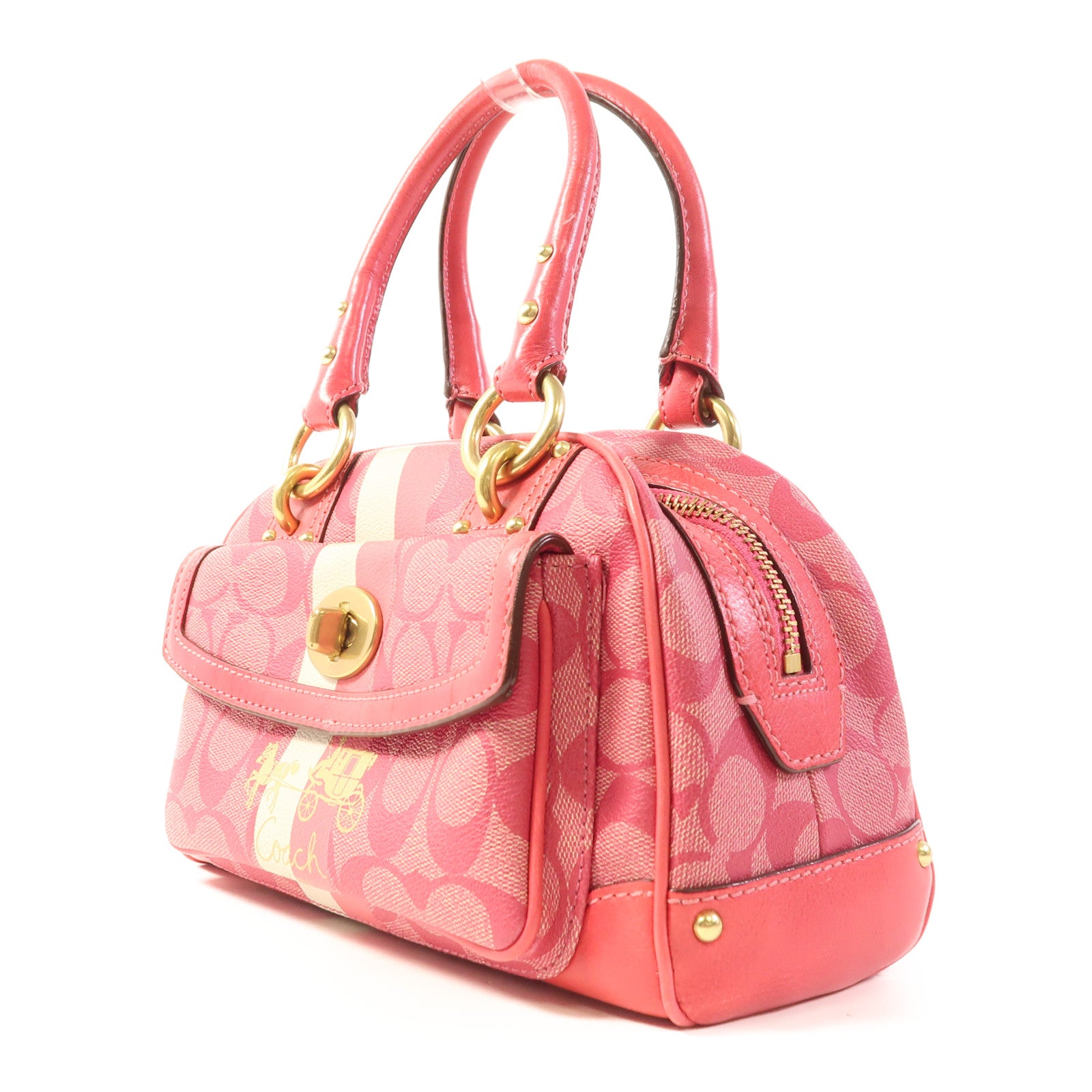 COACH 塗層帆布Hand Bag金扣手挽袋