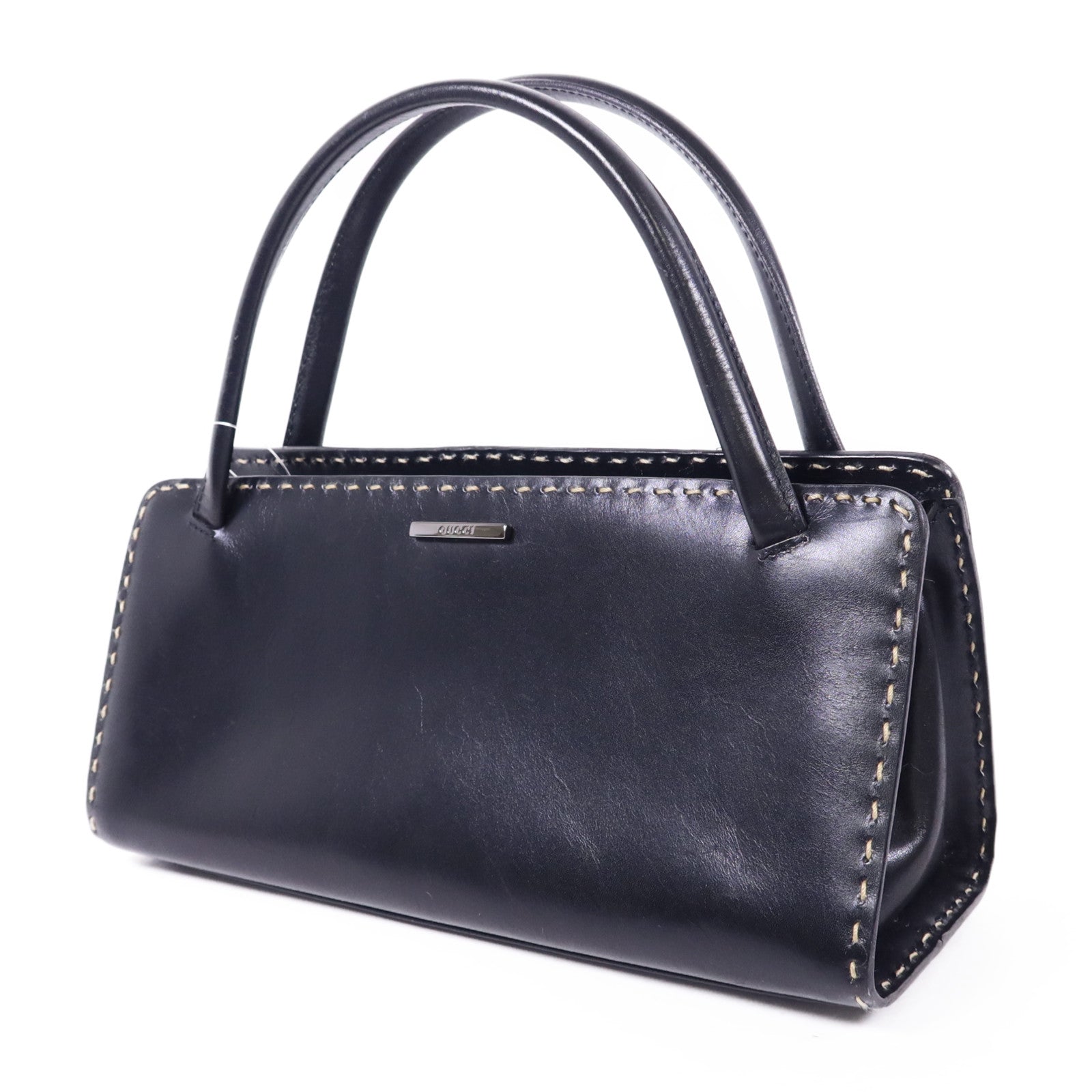 GUCCI 牛皮皮革Handbag銀扣手挽袋