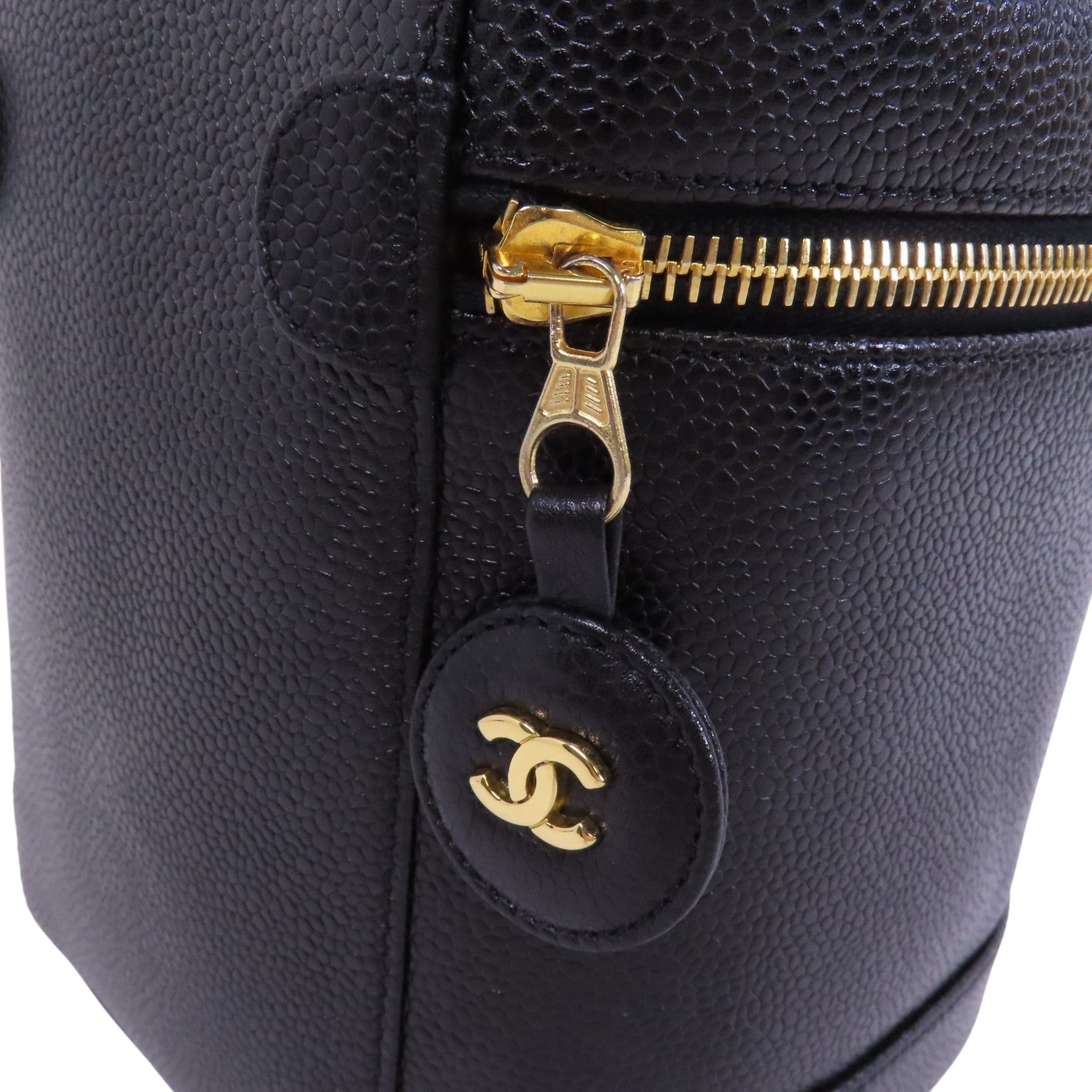 CHANEL 【激減優惠】牛皮皮革Vintage Vanity金扣手挽袋
