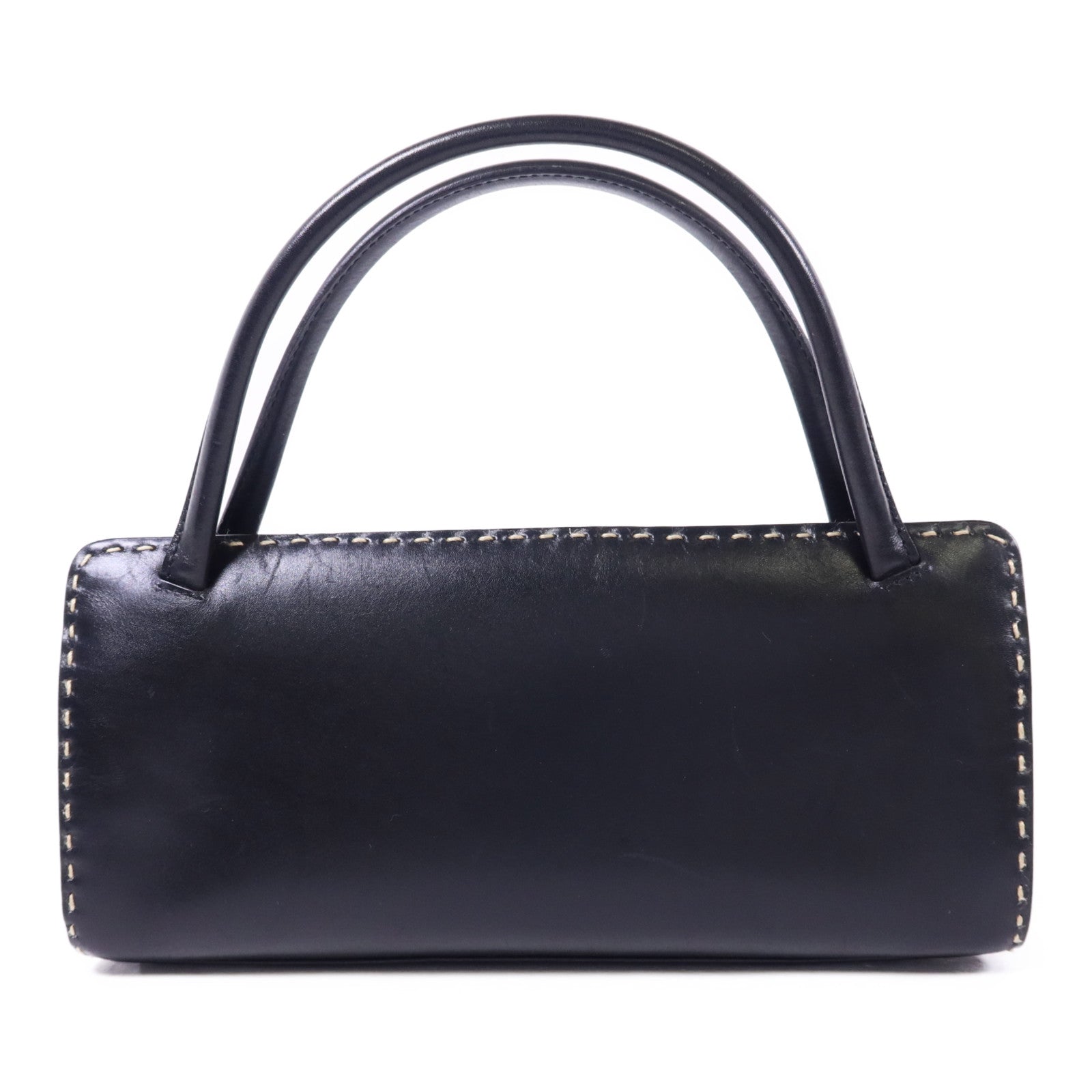 GUCCI 牛皮皮革Handbag銀扣手挽袋
