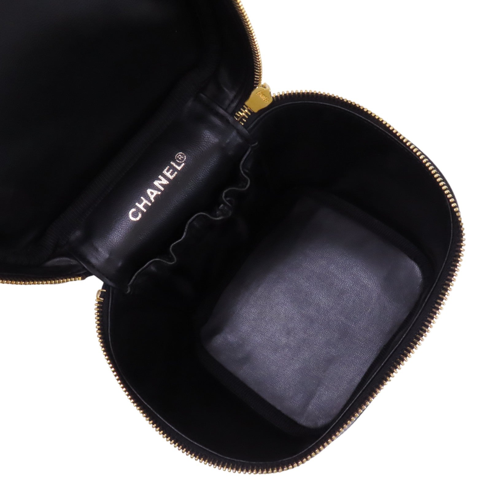 CHANEL 【激減優惠】牛皮皮革Vintage Vanity金扣手挽袋