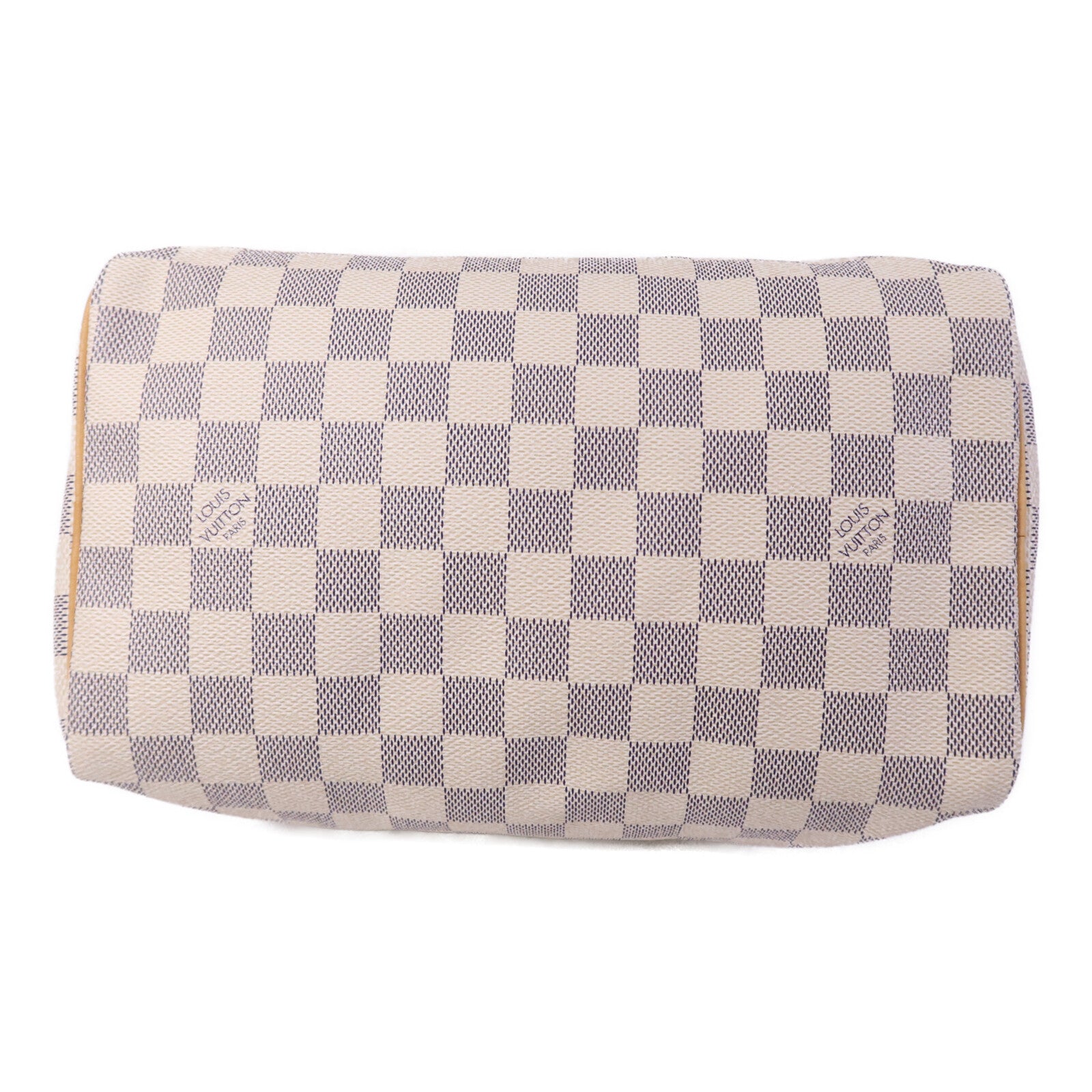 LOUIS VUITTON Damier Azur Speedy 25金扣手挽袋