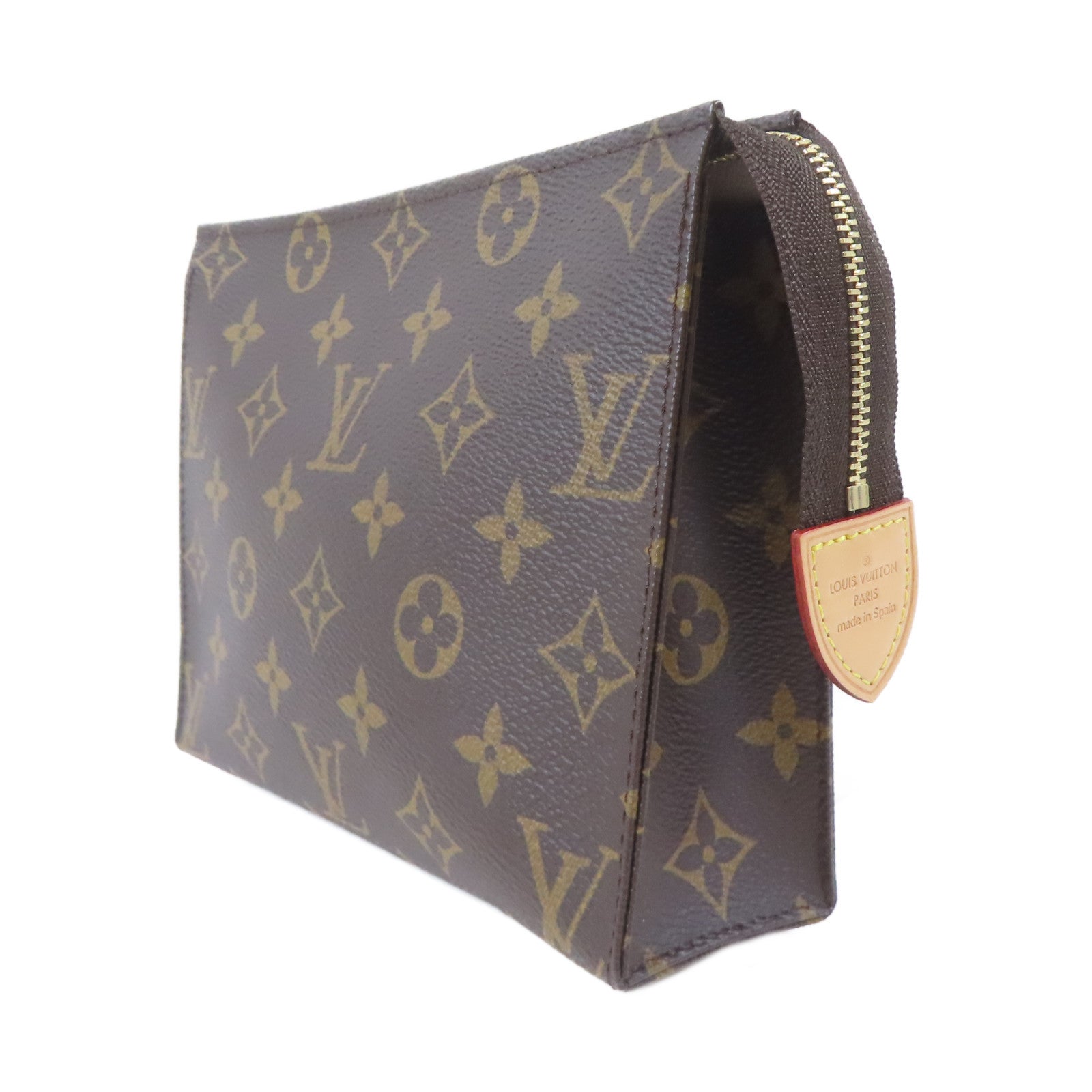 LOUIS VUITTON Monogram Poche Toilette 19金扣手拿包啡色