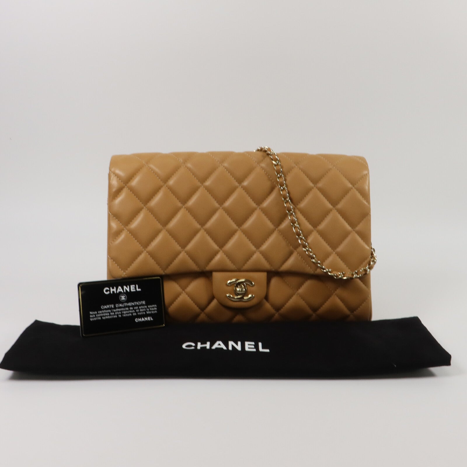 CHANEL 羊皮皮革Timeless Clutch Flap鏈帶肩背袋